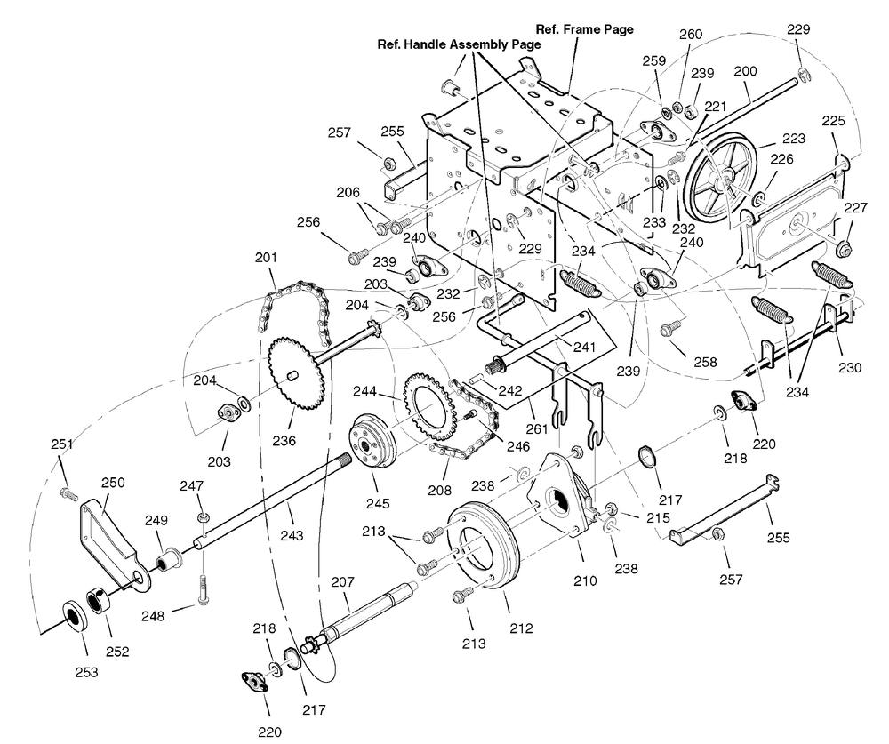 Drive Diagram and Parts List for 1695426-6291670X196 2007 Briggs and Stratton Snow Blower